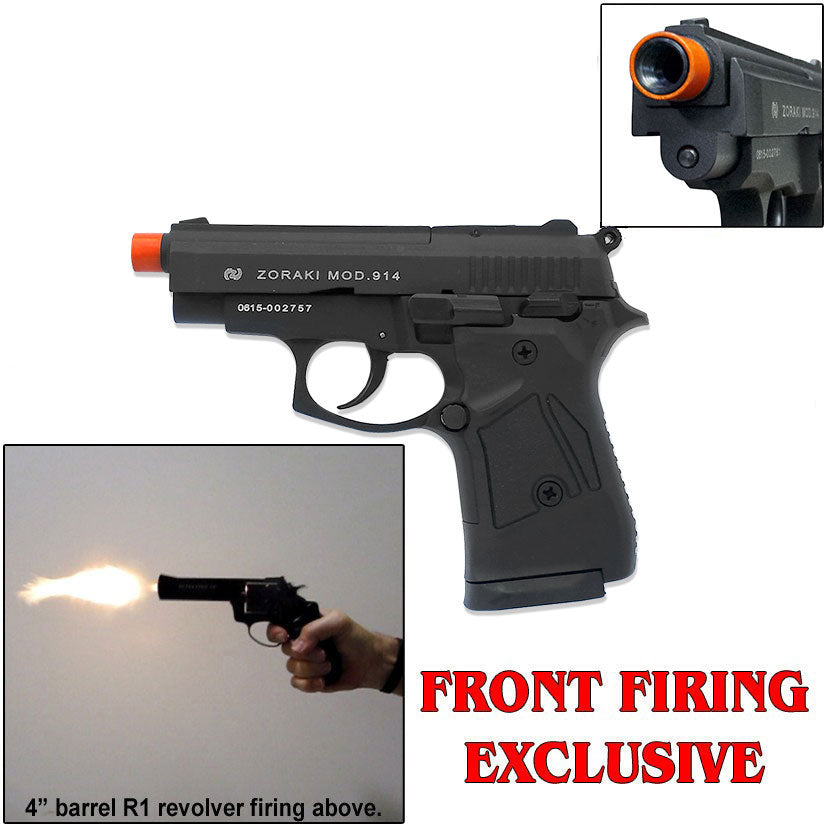 Zoraki 914 Blank Firing Gun Black - Semi Auto Front Fire 9mm Blank Gun - Tophatter's Weapons'N'Deals Blank Firing Replica Guns - Tophatter Daily Deals