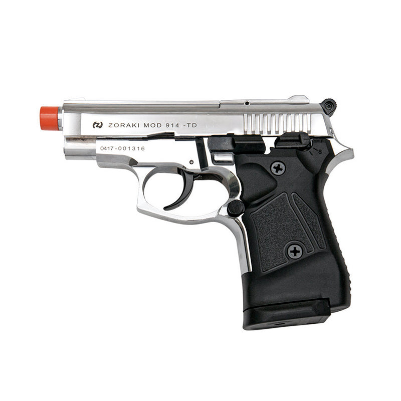 Zoraki 914 Chrome - Semi Auto Front Firing 9mm Blank Gun - Tophatter's Weapons'N'Deals Blank Firing Replica Guns - Tophatter Daily Deals