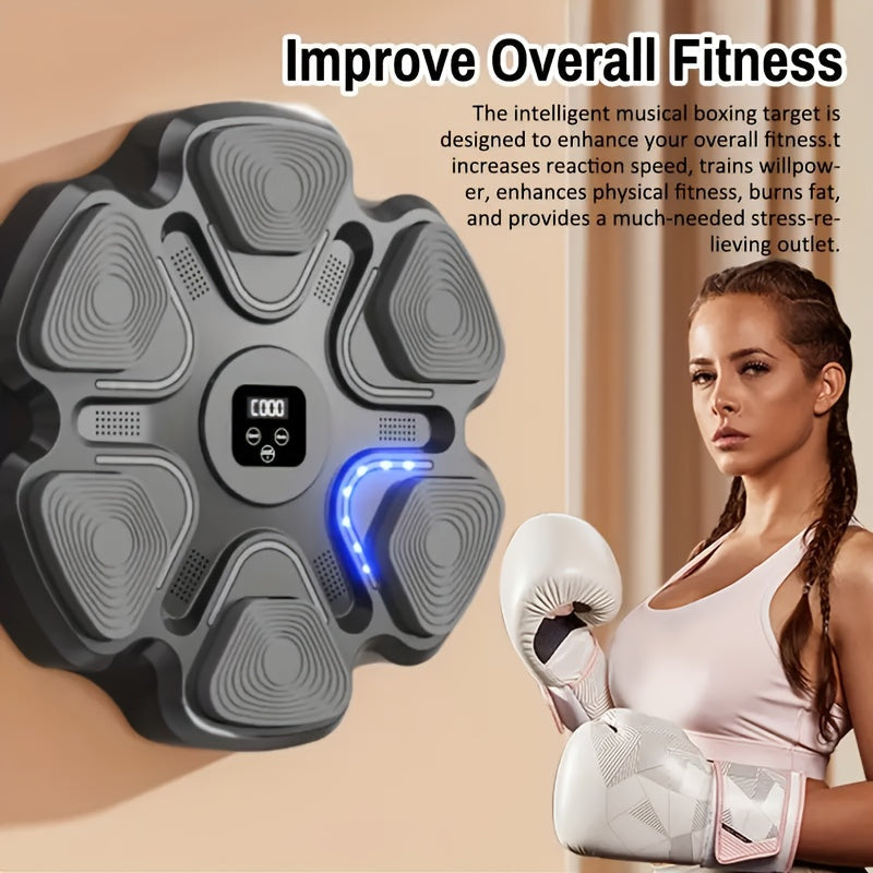 Wall Mounted Music Boxing Machine Full Kit Punching & Training Bags - Tophatter Daily Deals