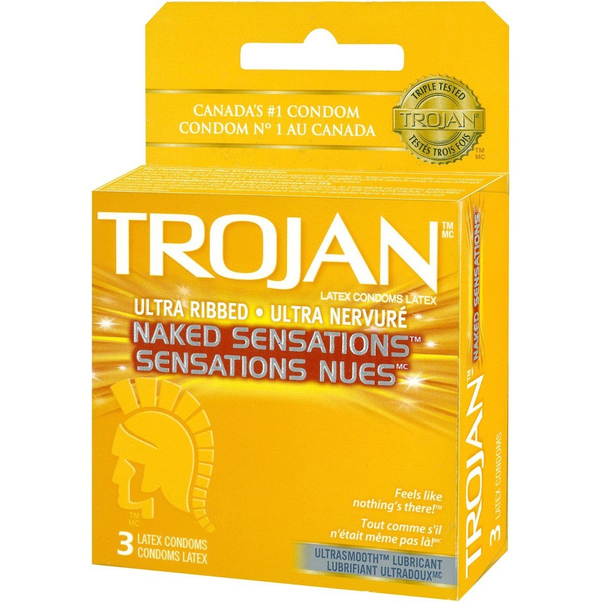 Trojan Ultra Ribbed Naked Sensations Latex Condoms in 3 Pack Condoms - Tophatter Daily Deals