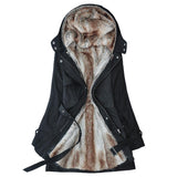 Warm Women's Winter Coat - Tailored Mid Thigh, Hooded Black - Tophatter Daily Deals