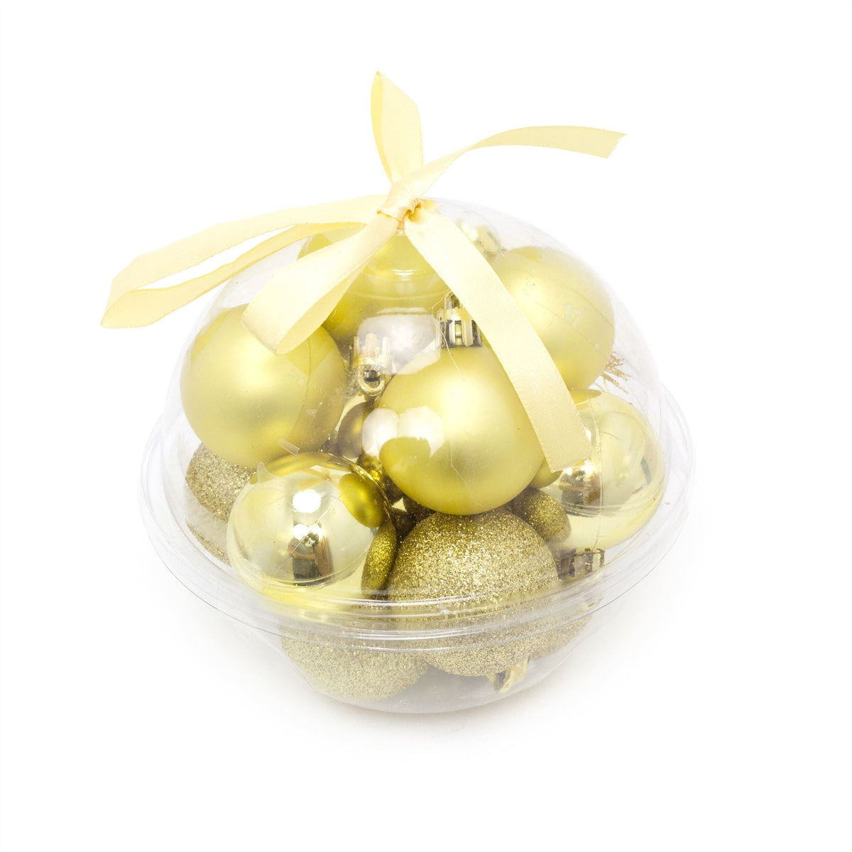 14 Piece Gold Mini Christmas Tree Bauble Box | Xmas Hanging Balls Christmas Tree Ornaments Decorations | Set Of Baubles Baubles - Tophatter Daily Deals