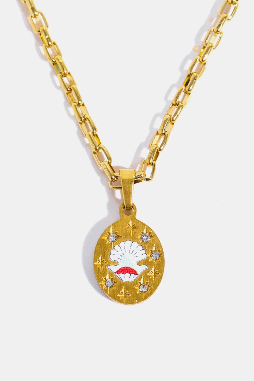 Stainless Steel 18K Gold-Plated Necklace Shell One Size Necklaces - Tophatter Daily Deals