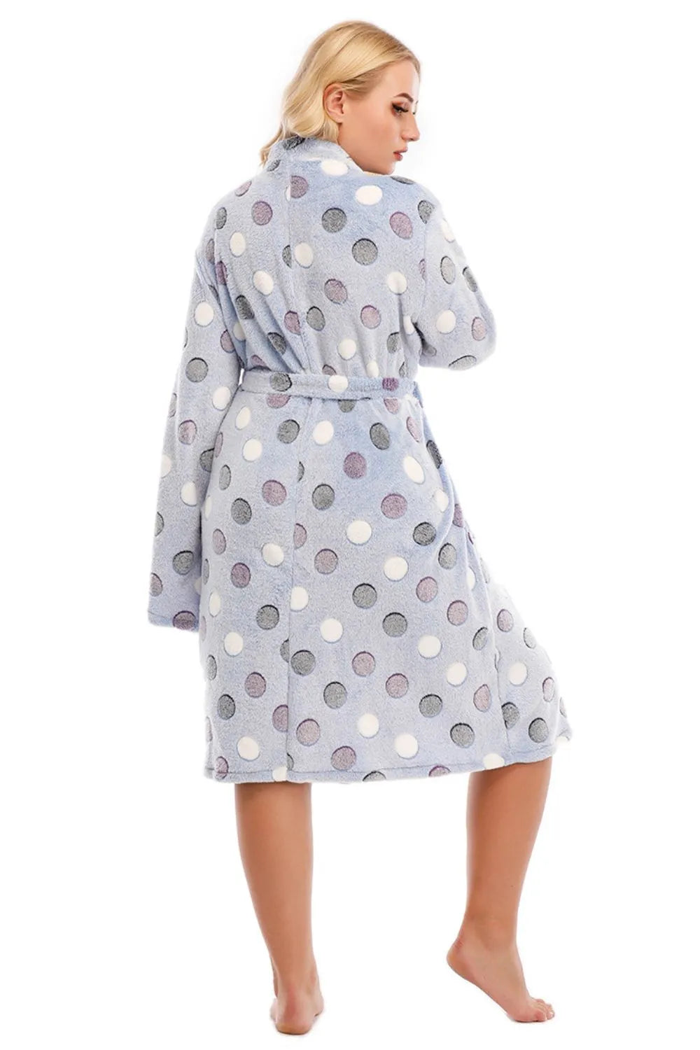 Plus Size Printed Tie Waist Robe with Pocket Sleep Dresses - Tophatter Daily Deals