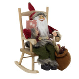 Traditional Santa Claus in Rocking Chair | Rustic Father Christmas Figurine Ornament - Tophatter Daily Deals
