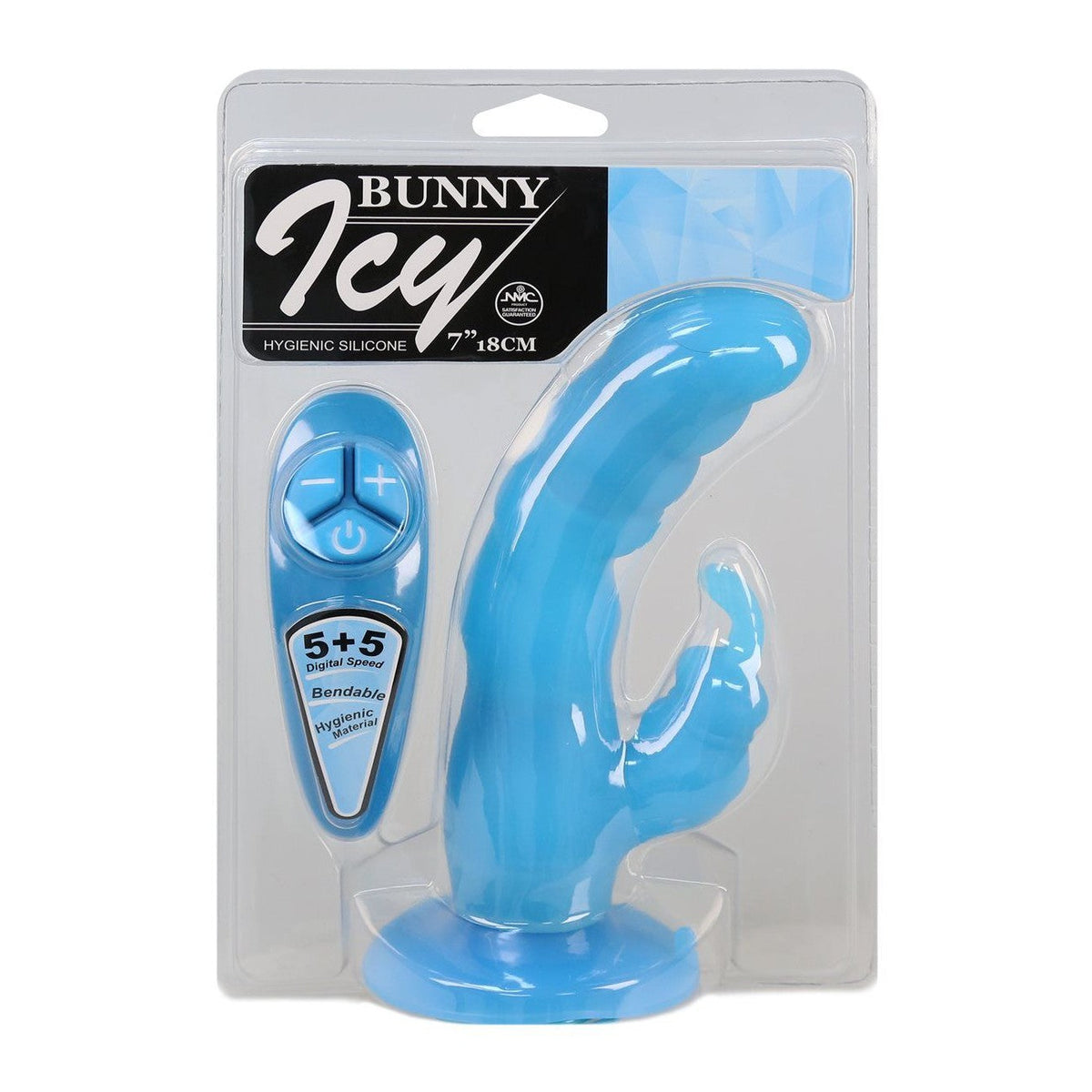 Icy Bunny Silicone Rabbit Vibrator 7" in Blue Rabbit Vibrator - Tophatter Daily Deals