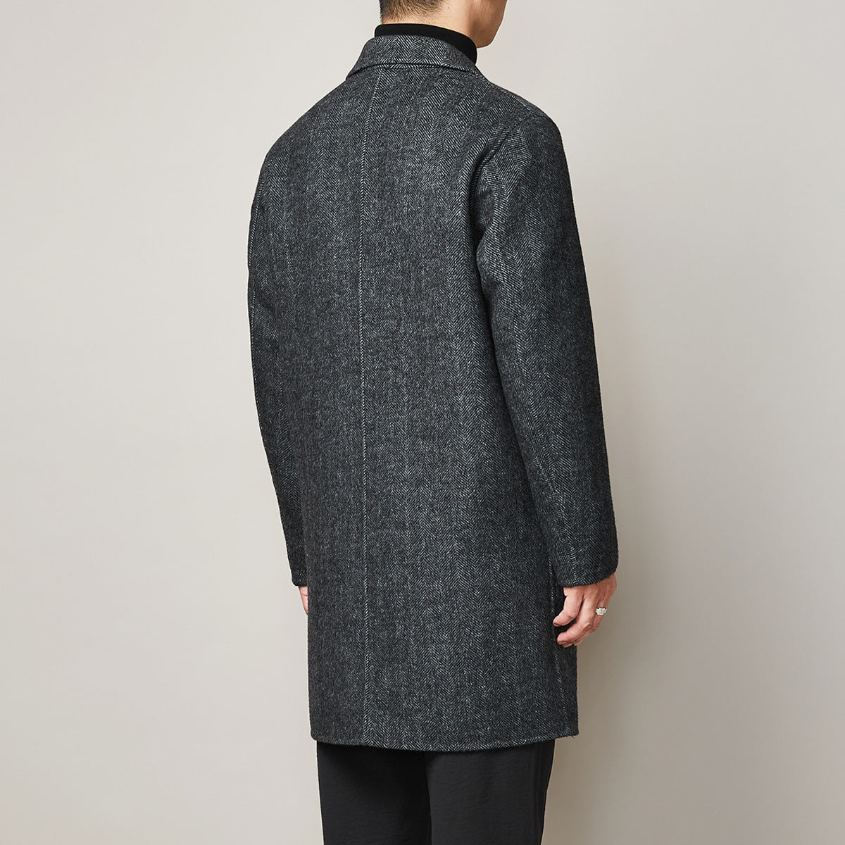 Warm Refined Men Wool Overcoat - Mid Thigh Trench Coat 3D Changing Face Moving Picture Frame - Tophatter Daily Deals