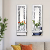 Wall Mirror Candle Holder Set with Silver Diamonds Home & Garden - Tophatter Daily Deals
