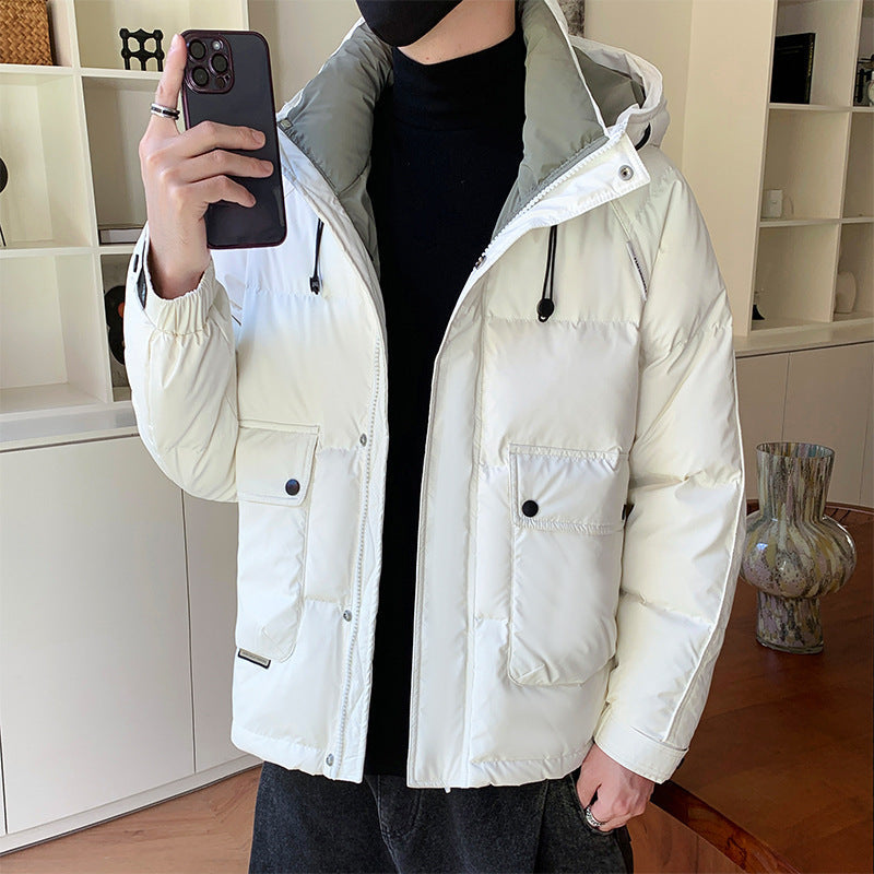Insulating Men's Down Jacket - Short Boxy, Polyester, City 3D Changing Face Moving Picture Frame - Tophatter Daily Deals