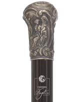 Masterpiece in Hand: Museum Replica Silver Sculptured Knob Cane Antique Vintage Walking Canes - Tophatter Daily Deals