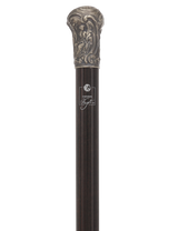 Masterpiece in Hand: Museum Replica Silver Sculptured Knob Cane Antique Vintage Walking Canes - Tophatter Daily Deals