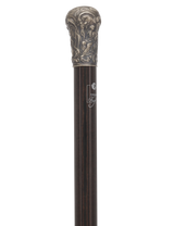 Masterpiece in Hand: Museum Replica Silver Sculptured Knob Cane Antique Vintage Walking Canes - Tophatter Daily Deals