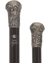 Masterpiece in Hand: Museum Replica Silver Sculptured Knob Cane Antique Vintage Walking Canes - Tophatter Daily Deals