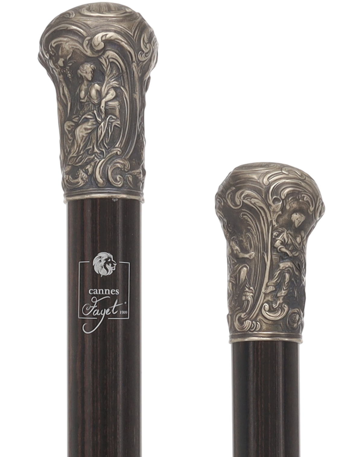 Masterpiece in Hand: Museum Replica Silver Sculptured Knob Cane Antique Vintage Walking Canes - Tophatter Daily Deals