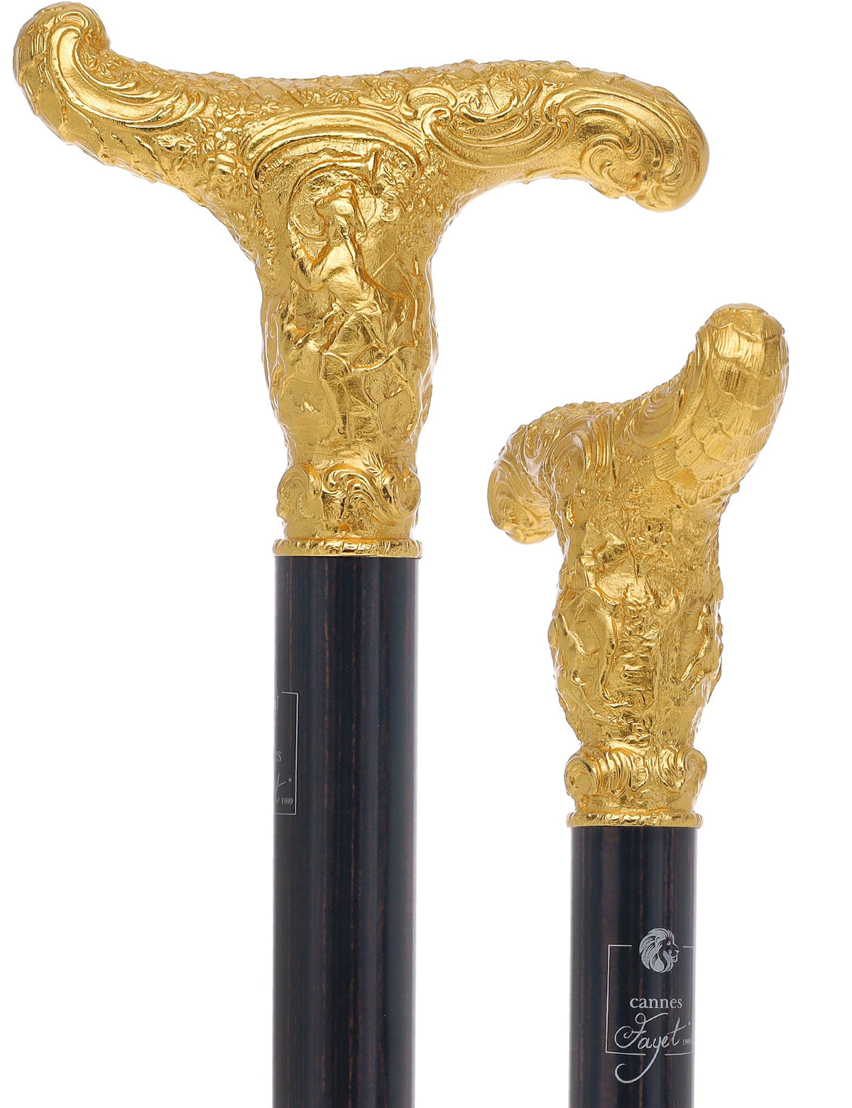 14K Gold Plate Antique Reproduction T Handle Walking Cane With Stamina Wood Shaft Licensed Museum Walking Canes - Tophatter Daily Deals