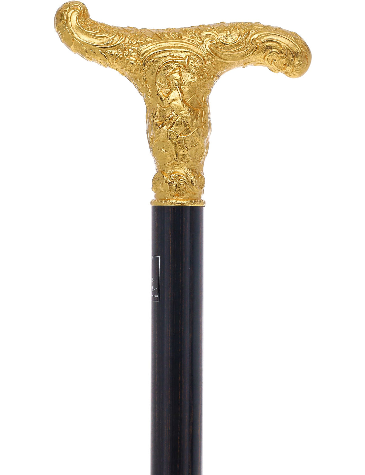 14K Gold Plate Antique Reproduction T Handle Walking Cane With Stamina Wood Shaft Licensed Museum Walking Canes - Tophatter Daily Deals