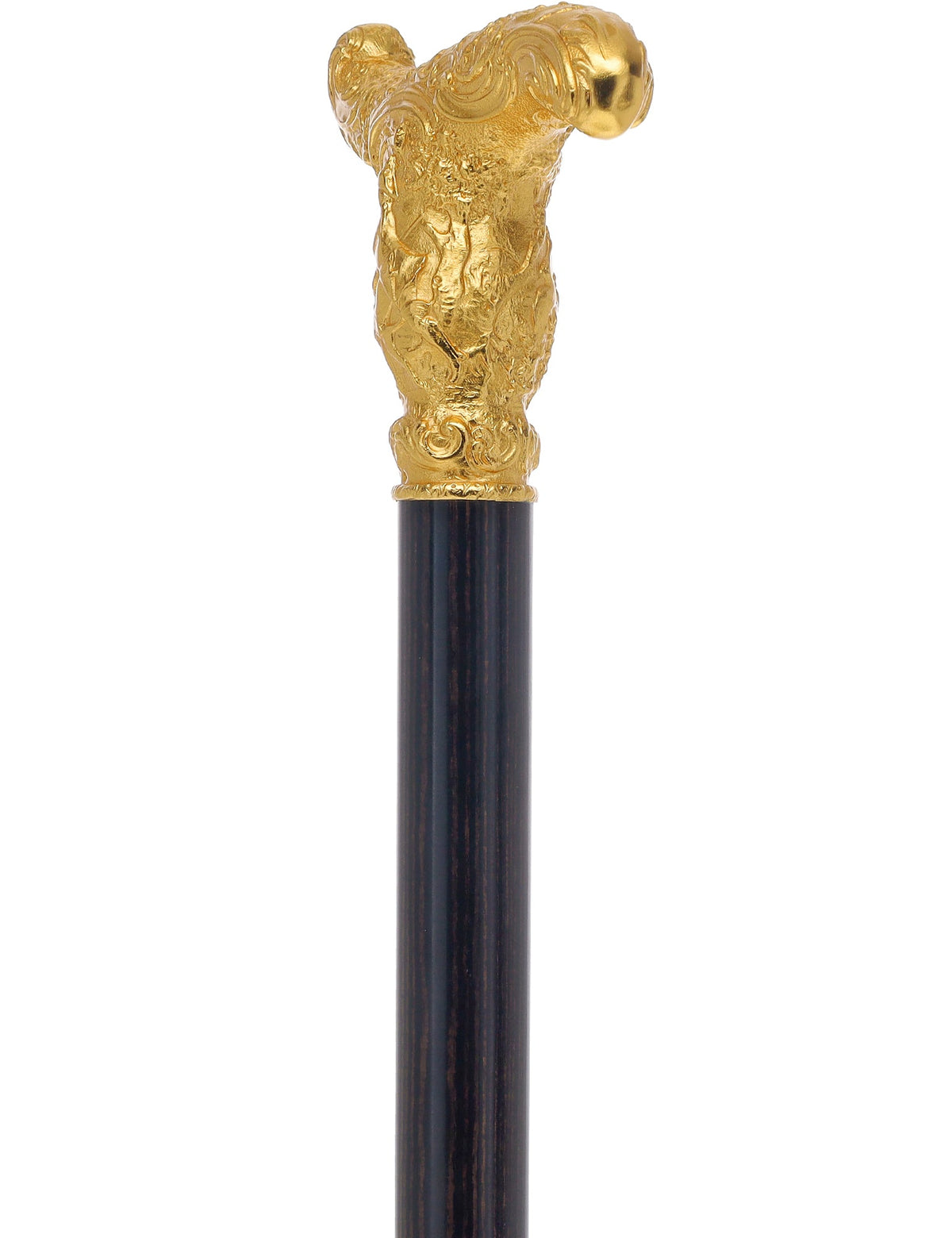 14K Gold Plate Antique Reproduction T Handle Walking Cane With Stamina Wood Shaft Licensed Museum Walking Canes - Tophatter Daily Deals