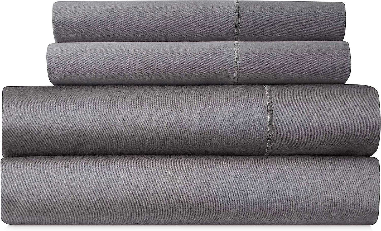 Bibb Home 1000TC Cotton Rich 4-Piece Sheet Set Charcoal Bedding - Tophatter Daily Deals