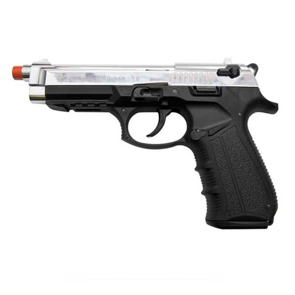 Zoraki 918 Blank Firing Gun Chrome - Front Fire 9mm Blank Gun - Tophatter's Weapons'N'Deals 9mmPA Modern Military Blank Firing Pistols - Tophatter Daily Deals