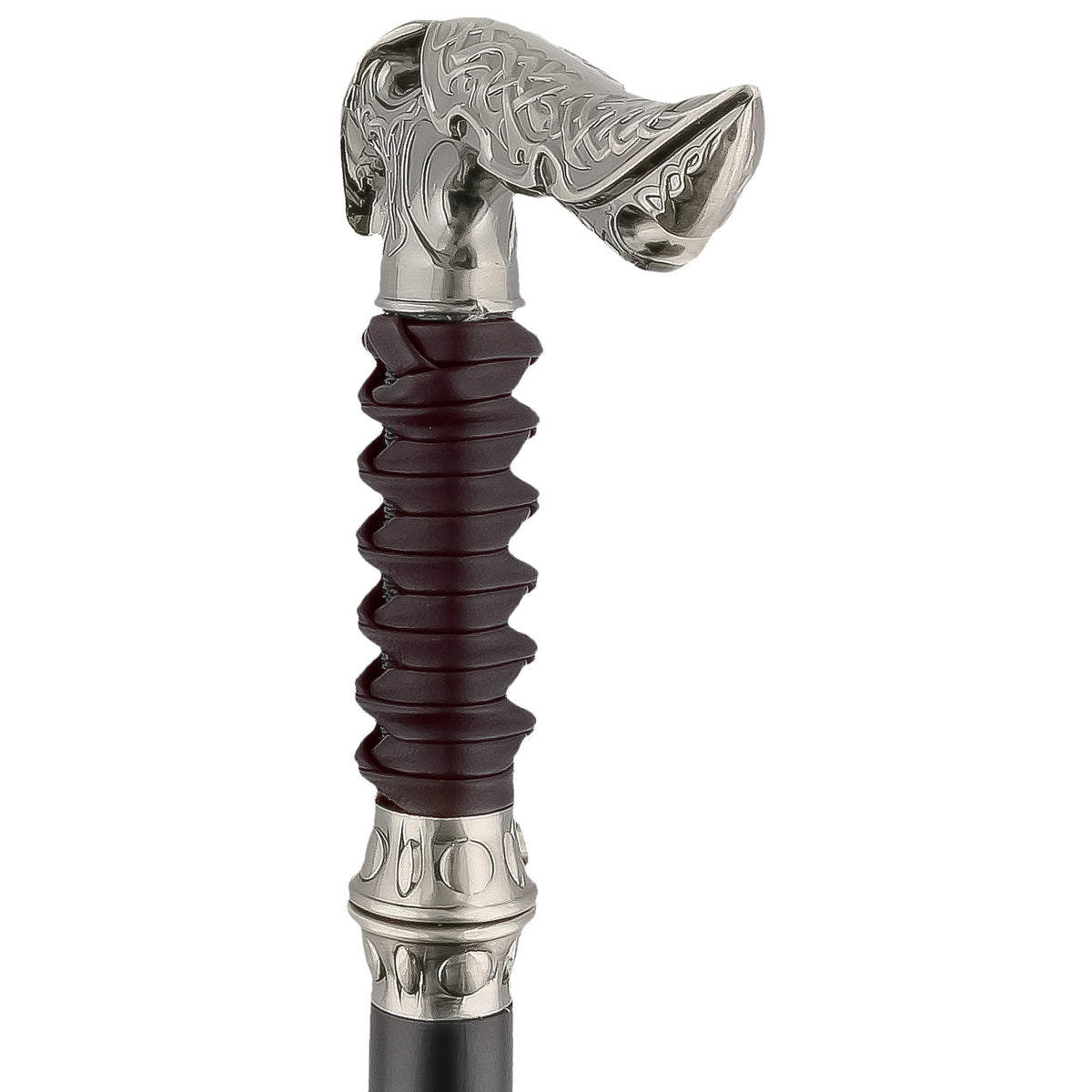 Medieval Sword Cane: Leather-Wrapped, Premium Steel Blade Sword Canes - Tophatter Daily Deals