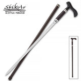 Derby Sword Cane: Forged 1045 Carbon Steel, Leather Grip Sword Canes - Tophatter Daily Deals