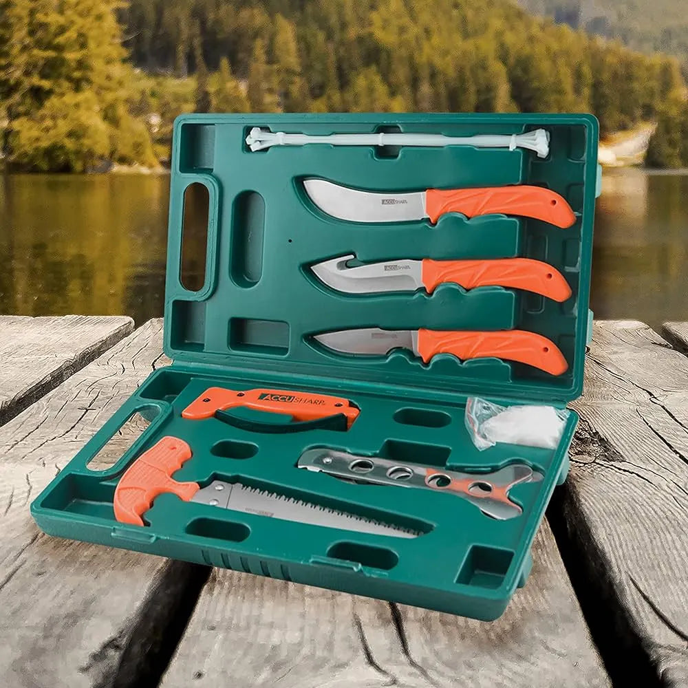 ACCUSHARP PROCESSING HUNTERS KIT - 9PCS - Tophatter's Army Deals KNIVES - Tophatter Daily Deals