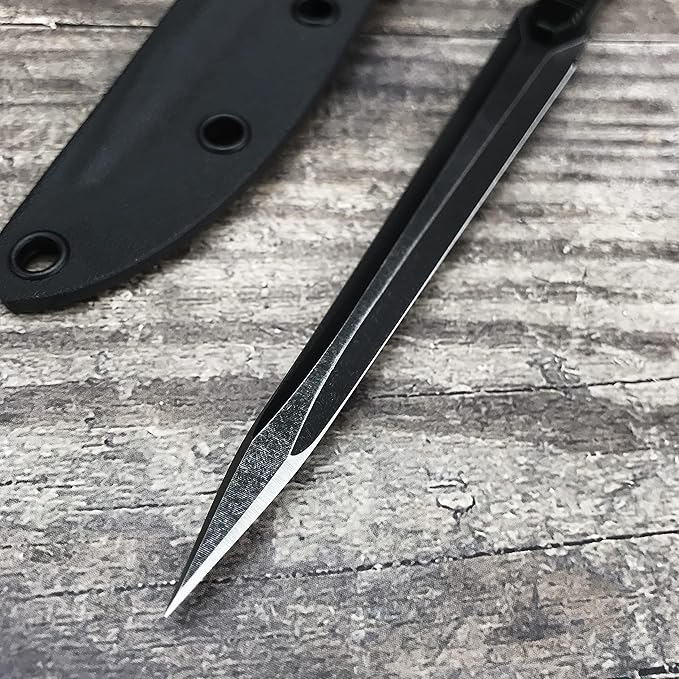 9.4in Tactical Fixed Blade Knife with Sheath, Tea Needle 440C Stainless Steel-GS89 Tactical Fixed Blade Knives - Tophatter Daily Deals