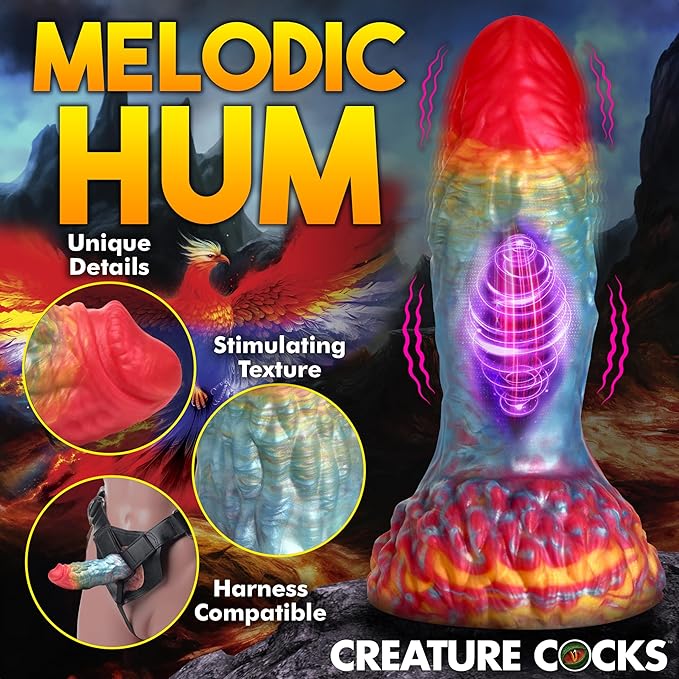 Creature Cocks Rainbow Phoenix Remote Vibrating 6.8" Silicone Dildo > Dildos > Fantasy - Tophatter Daily Deals