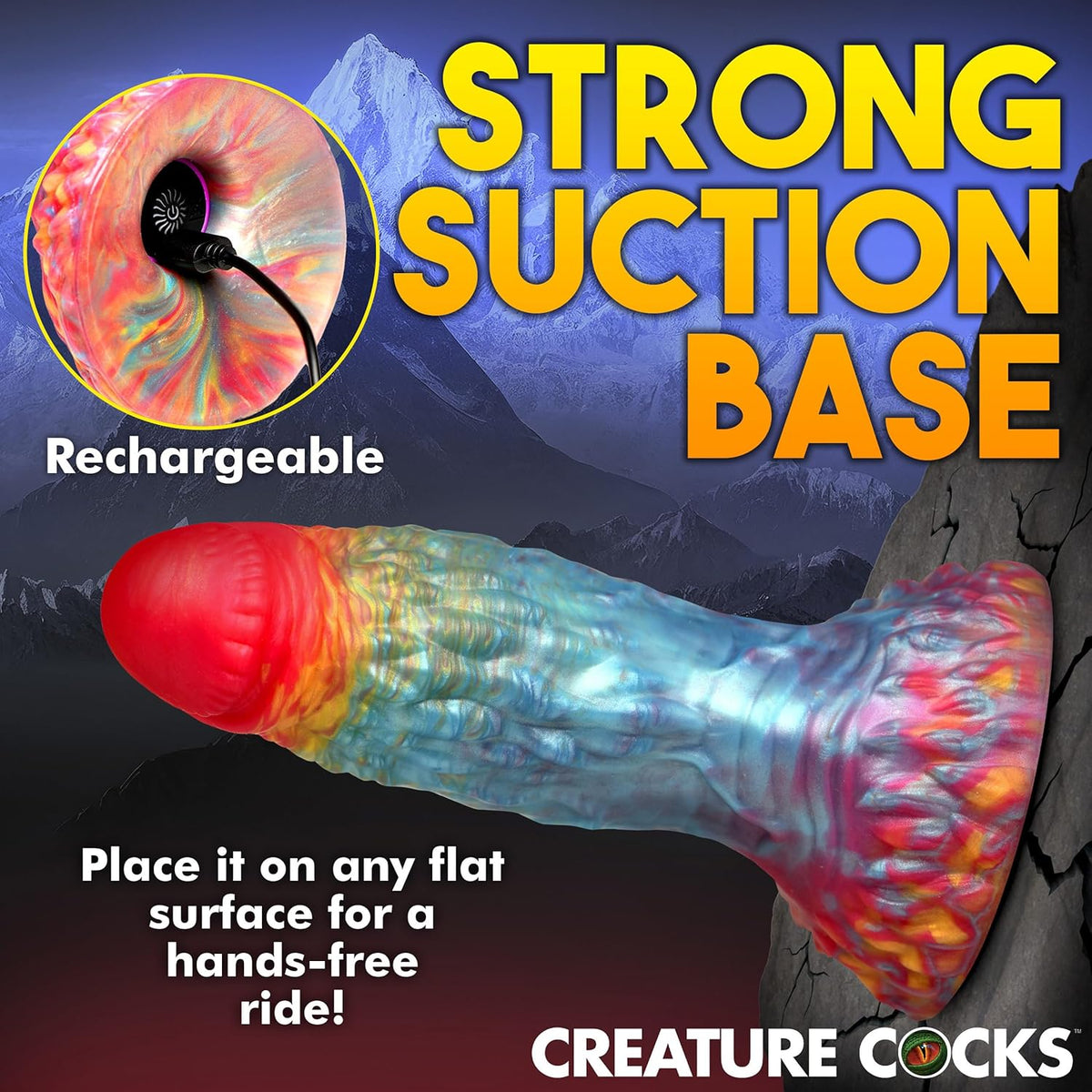 Creature Cocks Rainbow Phoenix Remote Vibrating 6.8" Silicone Dildo > Dildos > Fantasy - Tophatter Daily Deals