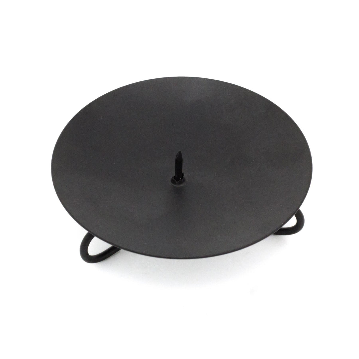 Black Round Metal Spike Candle Holder Pillar Candle Plate Candle Holder - Tophatter Daily Deals