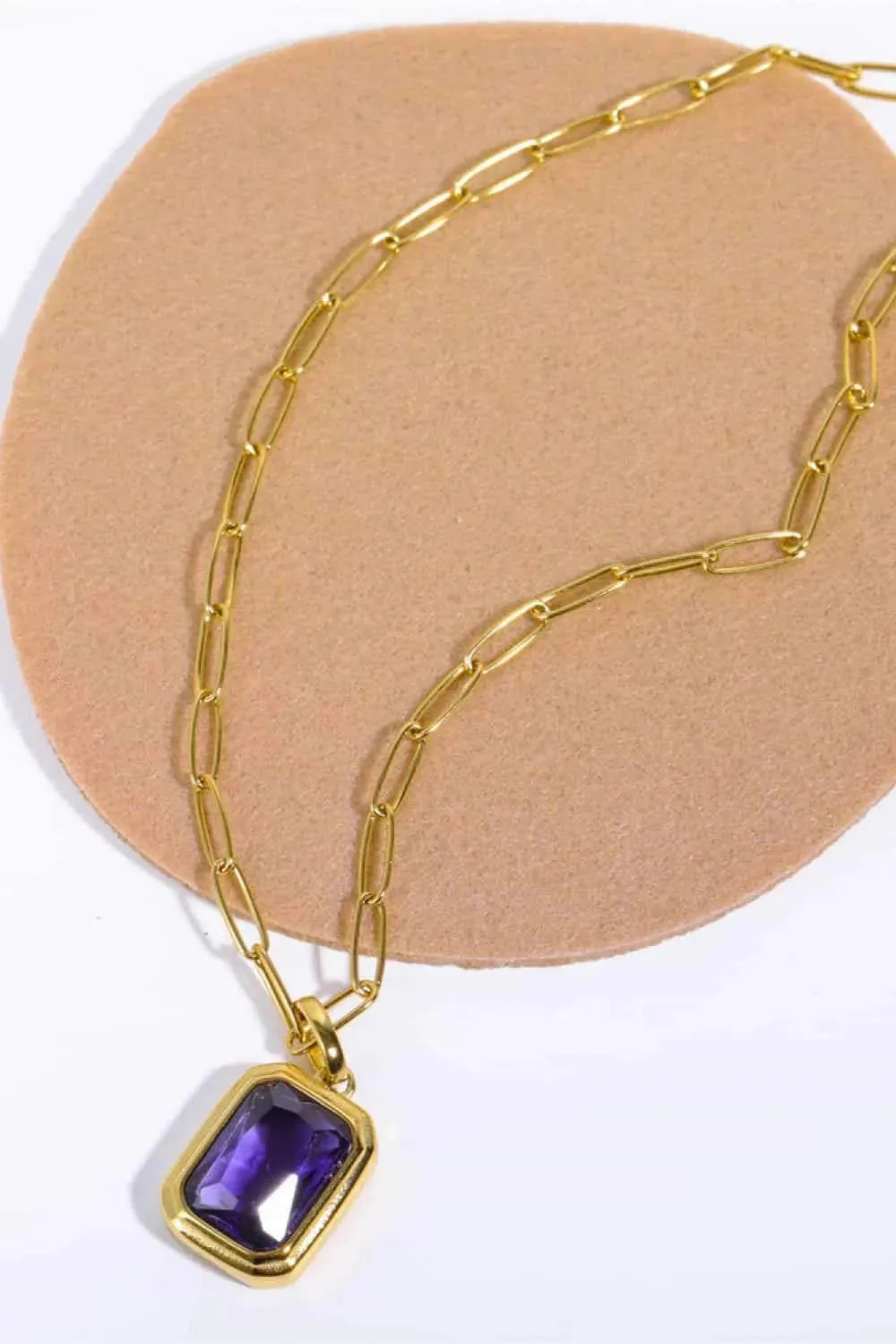 Zircon 18K Gold-Plated Geometrical Shape Pendant Necklace Necklaces - Tophatter Daily Deals