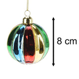 Multicoloured Rainbow Christmas Bauble | Christmas Tree Hanging Ornament - 8cm Baubles - Tophatter Daily Deals