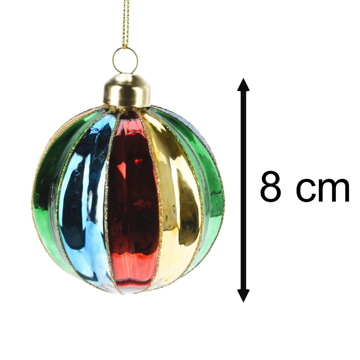 Multicoloured Rainbow Christmas Bauble | Christmas Tree Hanging Ornament - 8cm Baubles - Tophatter Daily Deals