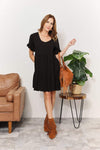 Double Take V-Neck Flounce Sleeve Tiered Dress Casual Dresses - Tophatter Daily Deals