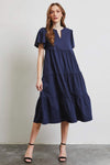 HEYSON Full Size Cotton Poplin Ruffled Tiered Midi Dress Casual Dresses - Tophatter Daily Deals