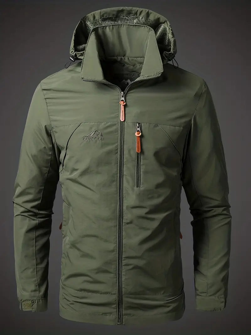 Waterproof Mens Outdoor Jacket - Athletic Technical Shell Light green - Tophatter Daily Deals