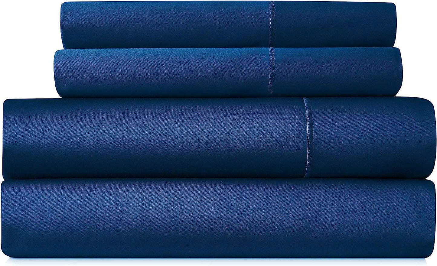 Bibb Home 1000TC Cotton Rich 4-Piece Sheet Set Denim Bedding - Tophatter Daily Deals