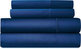 Bibb Home 1000TC Cotton Rich 4-Piece Sheet Set Denim Bedding - Tophatter Daily Deals