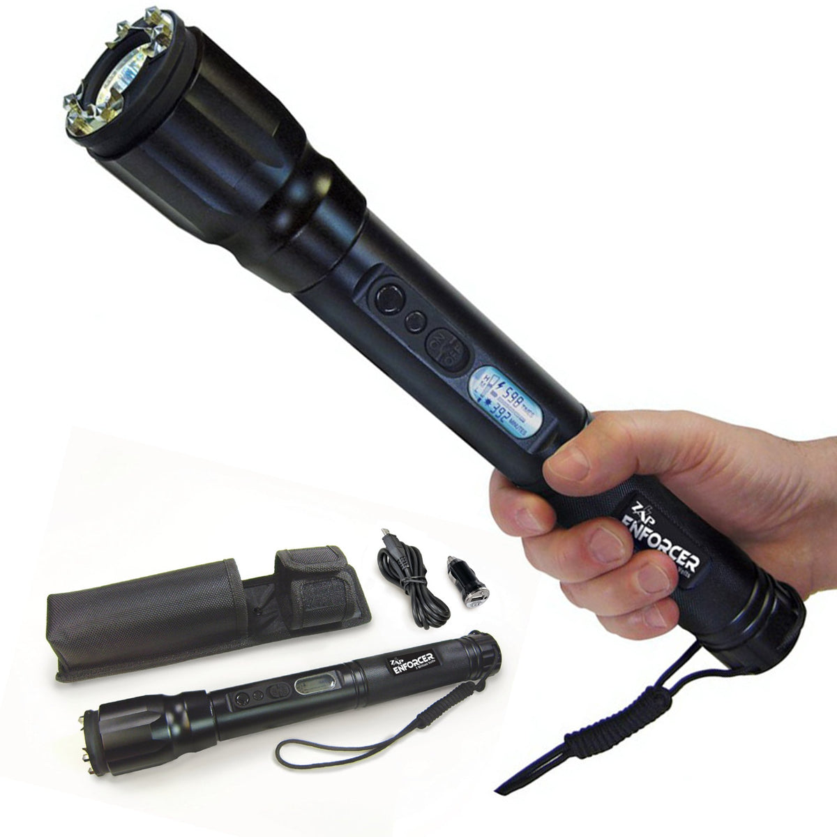 Zap Enforcer - 2 Million Volt Stun Device With Flashlight Stun Gun Canes - Tophatter Daily Deals