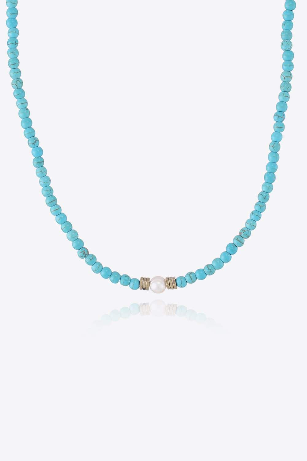 Turquoise & Pearl Necklace Necklaces - Tophatter Daily Deals