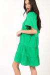 VERY J Texture V-Neck Ruffled Tiered Dress Casual Dresses - Tophatter Daily Deals