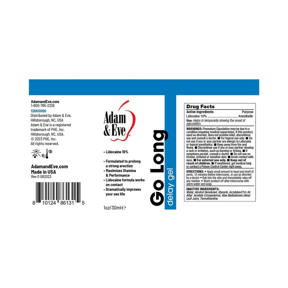 Adam & Eve Go Long Delay Gel 1 oz. - Tophatter Daily Deals