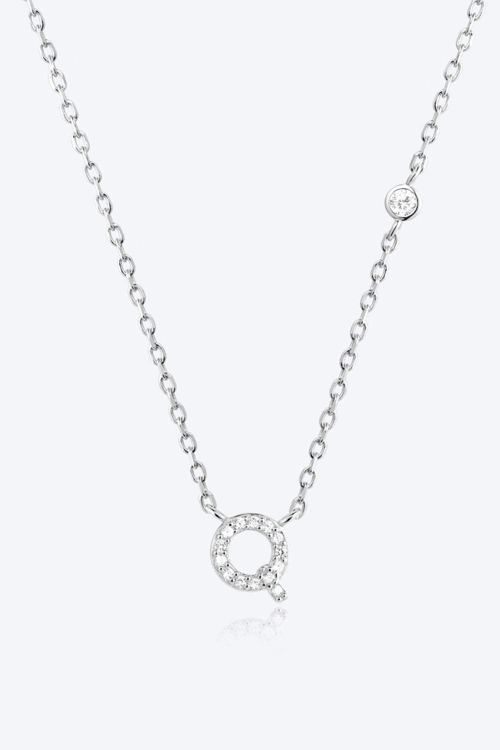 Q To U Zircon 925 Sterling Silver Necklace Q Silver One Size Necklaces - Tophatter Daily Deals