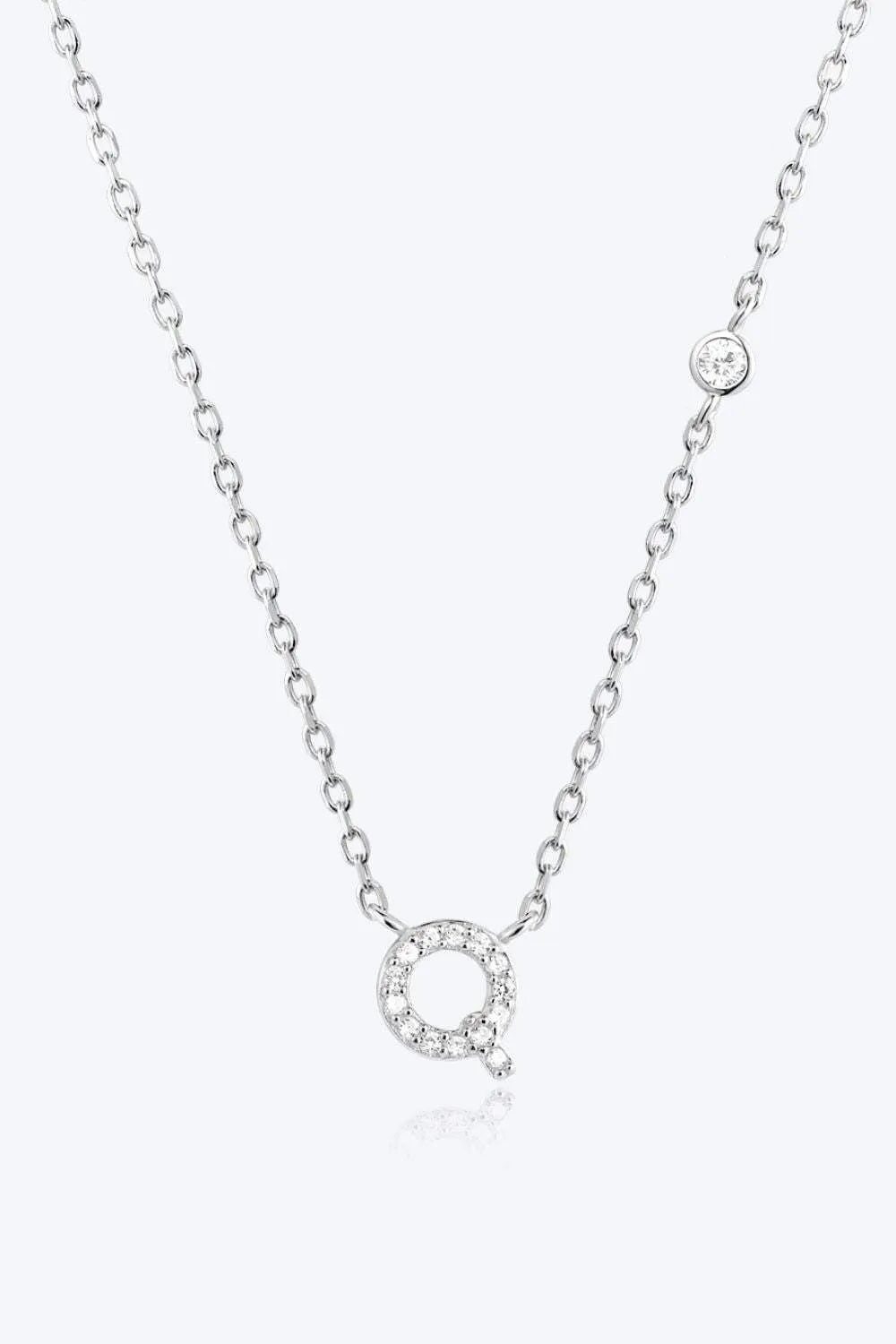 Q To U Zircon 925 Sterling Silver Necklace Q Silver One Size Necklaces - Tophatter Daily Deals
