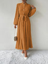 Tie Waist Long Sleeve Dress Casual Dresses - Tophatter Daily Deals