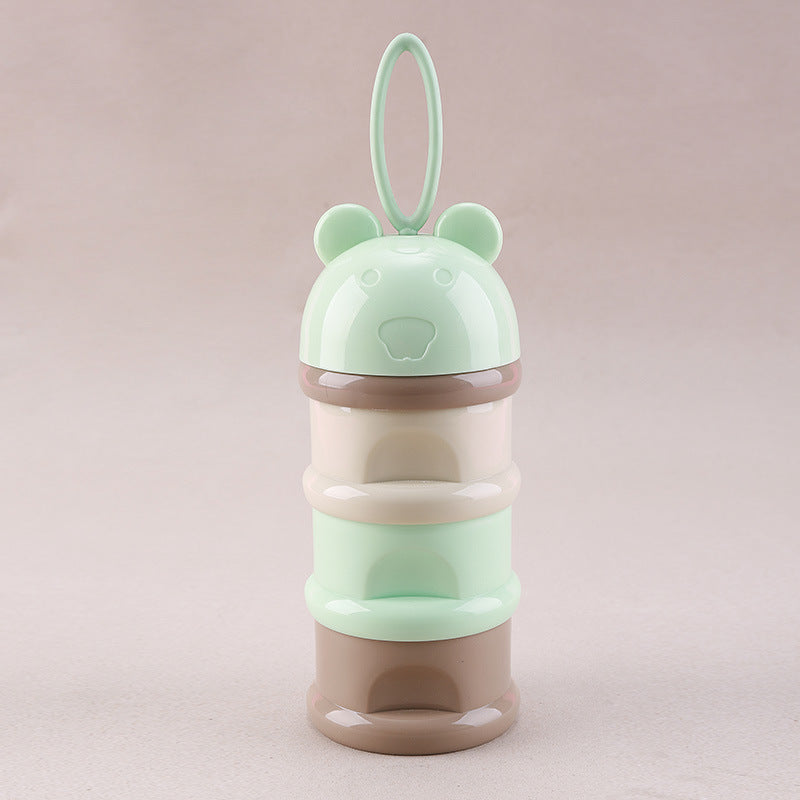 3 Layer Frog Style Portable Baby Food Storage Box Essential Cereal Cartoon Milk Powder Boxes Toddle Kids Formula Milk Container Green 0 - Tophatter Daily Deals