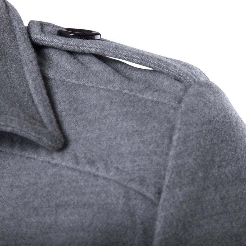 Warm Men's Peacoat - Double Breasted, Woolen Feel, Winter 3D Changing Face Moving Picture Frame - Tophatter Daily Deals