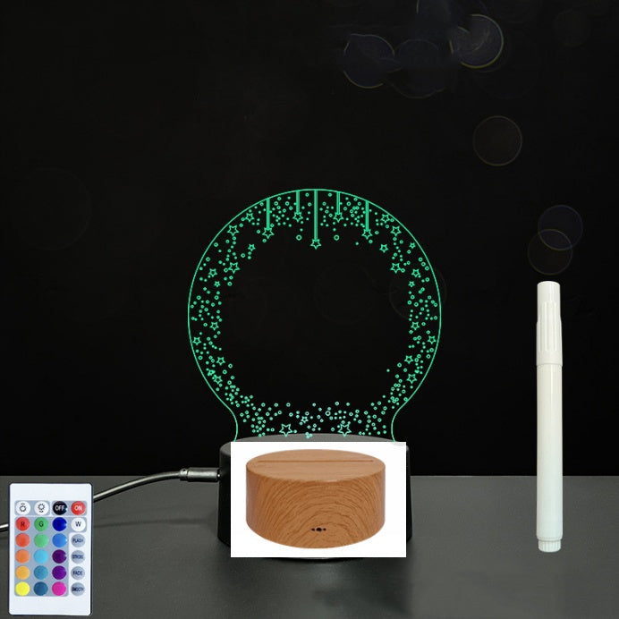 3D Acrylic Board Handwriting Message Board LED Light Style8 Wood grain B 0 - Tophatter Daily Deals