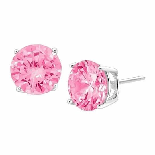 925 2.00 Cttw Genuine Pink Sapphire Gemstone Studs Earrings - Tophatter Daily Deals
