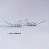 925 Silver Climber Earrings with Hypoallergenic Synthetic Cubic Zirconia Earrings - Tophatter Daily Deals